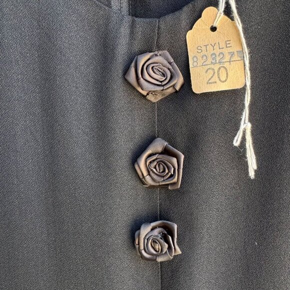 Jeffrey & Dara Vintage Black Rose Button Scoop Neck Wide Leg Jumpsuit New 20 - Picture 4 of 12